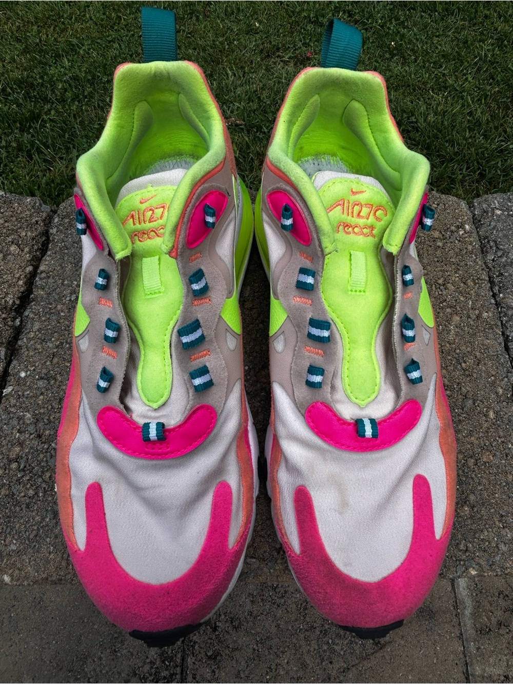 Nike Air70 Women’s Athletic Sneakers — Hot Pink, Neon Green & Teal Accents